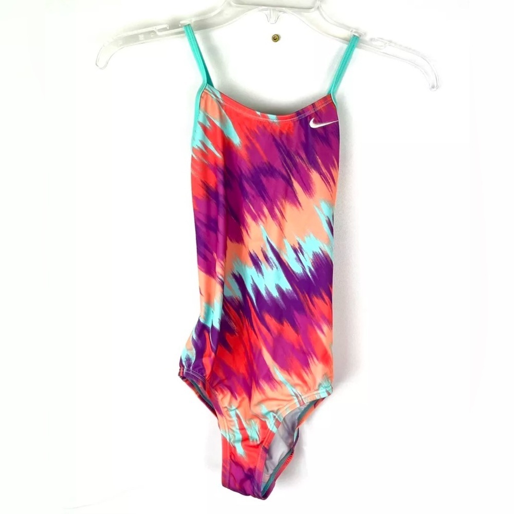 Nike Girl’s Crossback Multicolored One Piece Swimsuit Size M